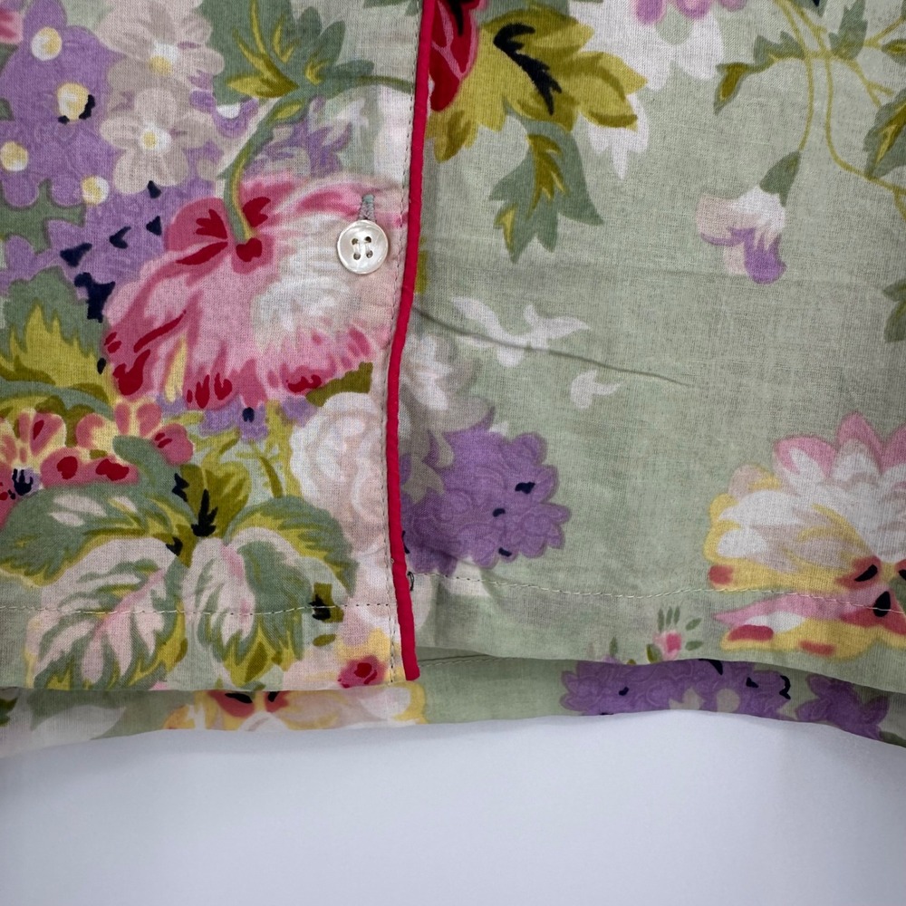 Mahogany Bridgette Green Floral Button Down Nightshirt‎ Pajama Top Small NWT - Picture 6 of 10